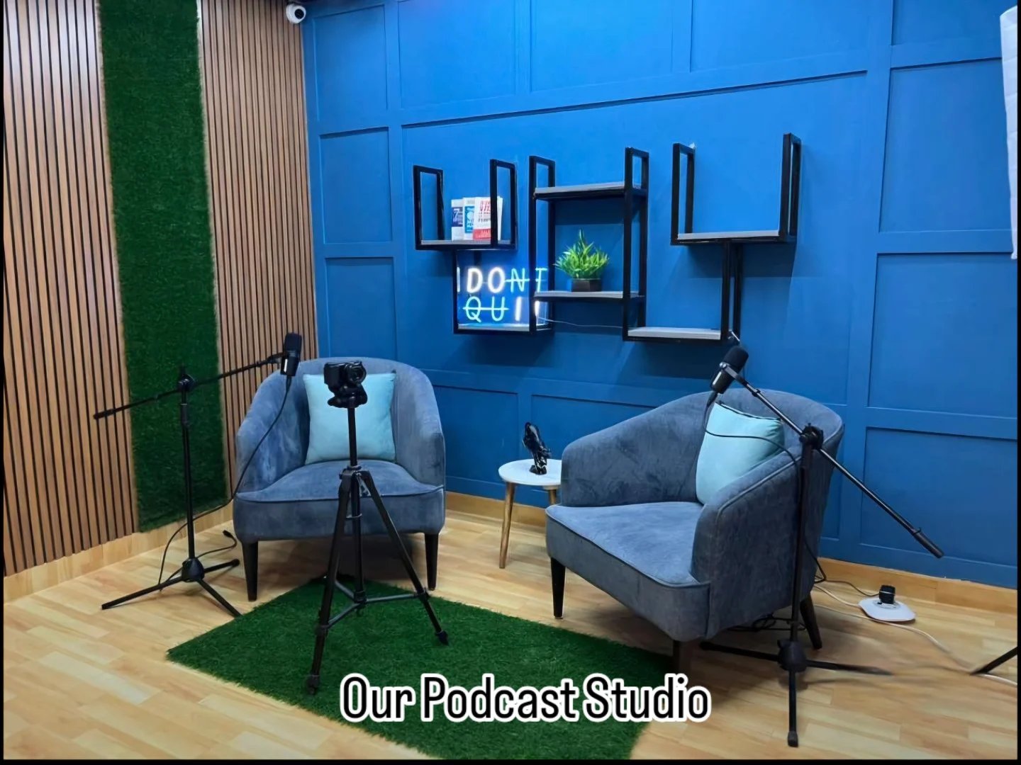 Interior of TheJaadumantar Studio, a podcast facility in Delhi